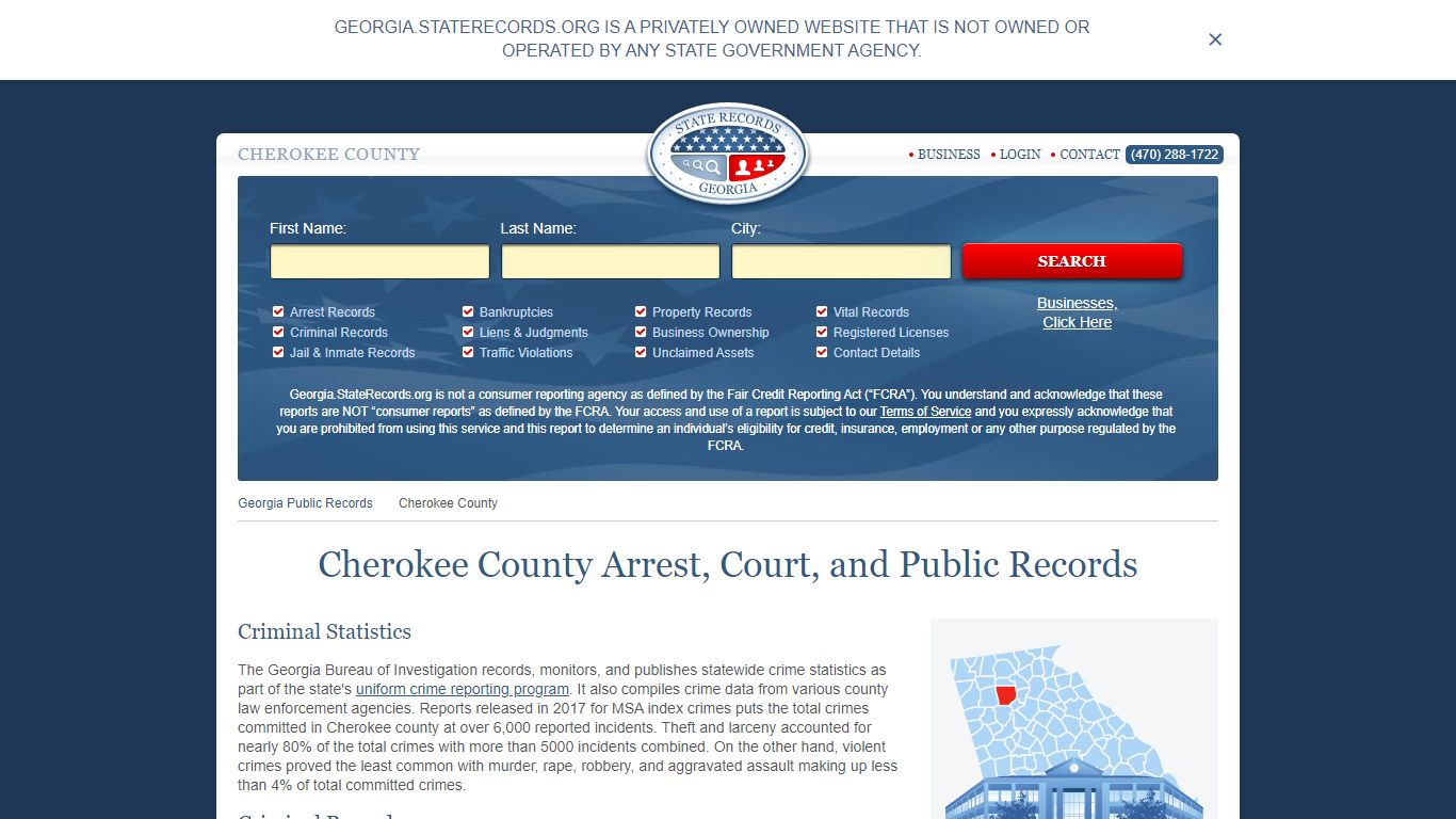 Cherokee County Arrest, Court, and Public Records